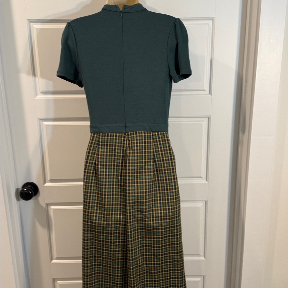 Retrostage GREEN 1930S PLAID KEYHOLE NECK BELTED JUMPSUIT small NWT - Picture 12 of 13